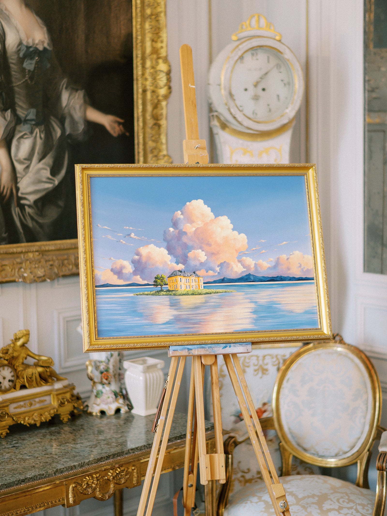 Wedding cloudscape painting by Cathy Camille