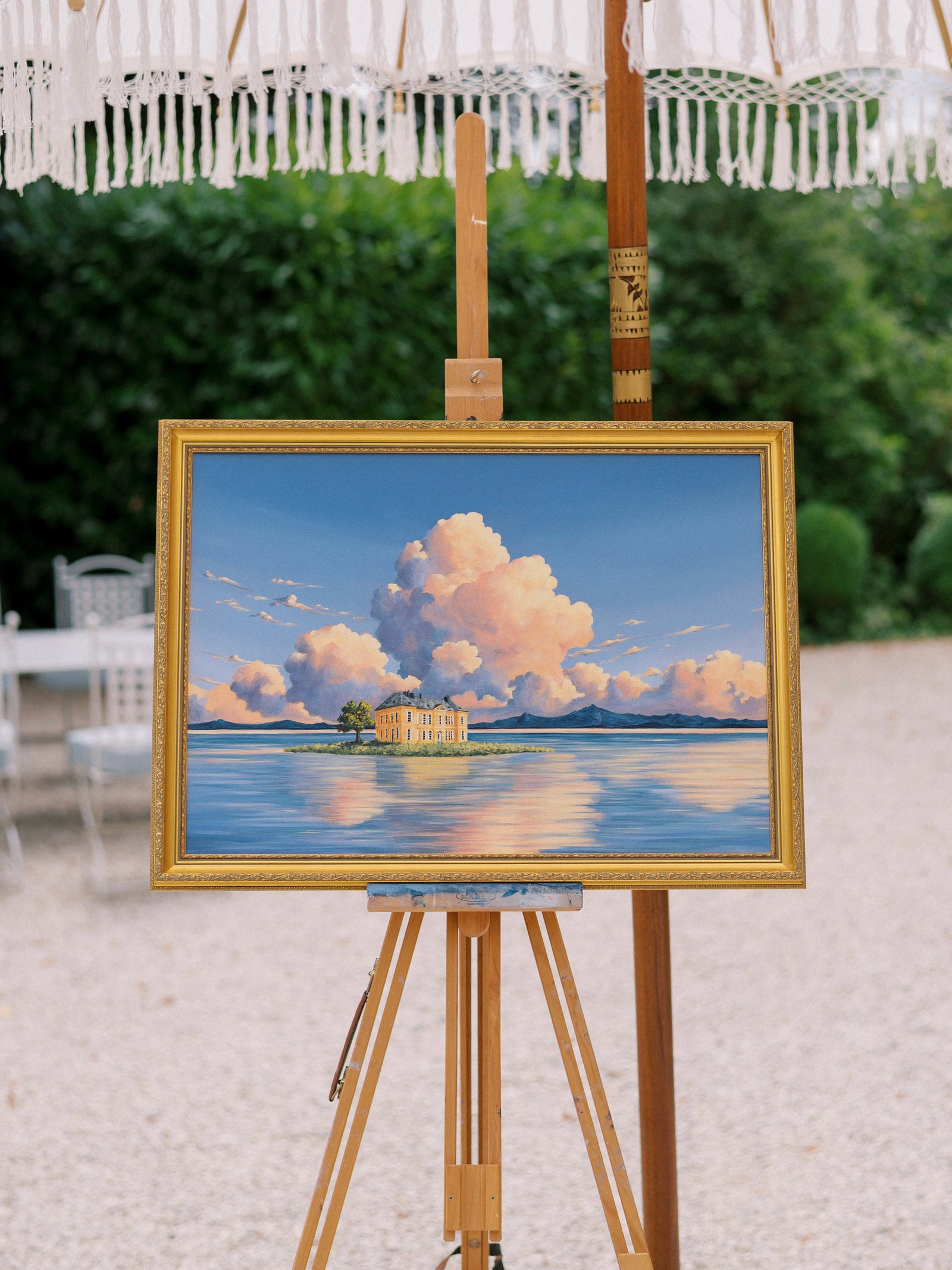 Wedding cloudscape painting by Cathy Camille