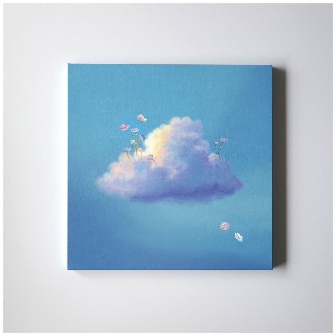 FLORE poppy cloudscape painting by Dutch artist Cathy Camille