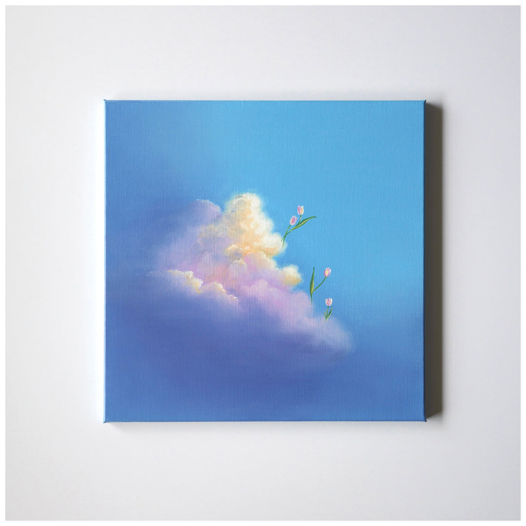 FLORE tulip cloudscape painting by Dutch artist Cathy Camille