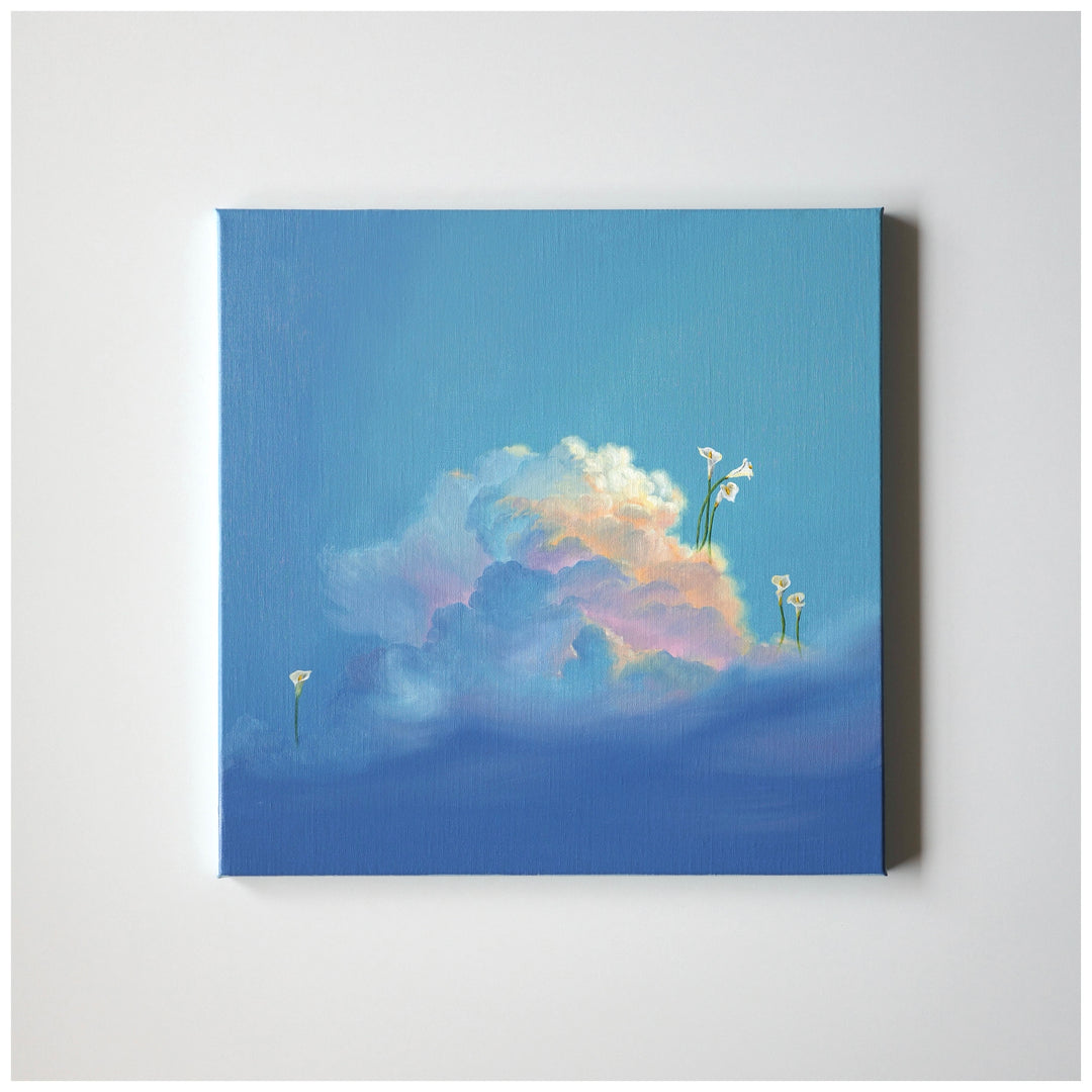 FLORE calla lily cloudscape painting by Dutch artist Cathy Camille