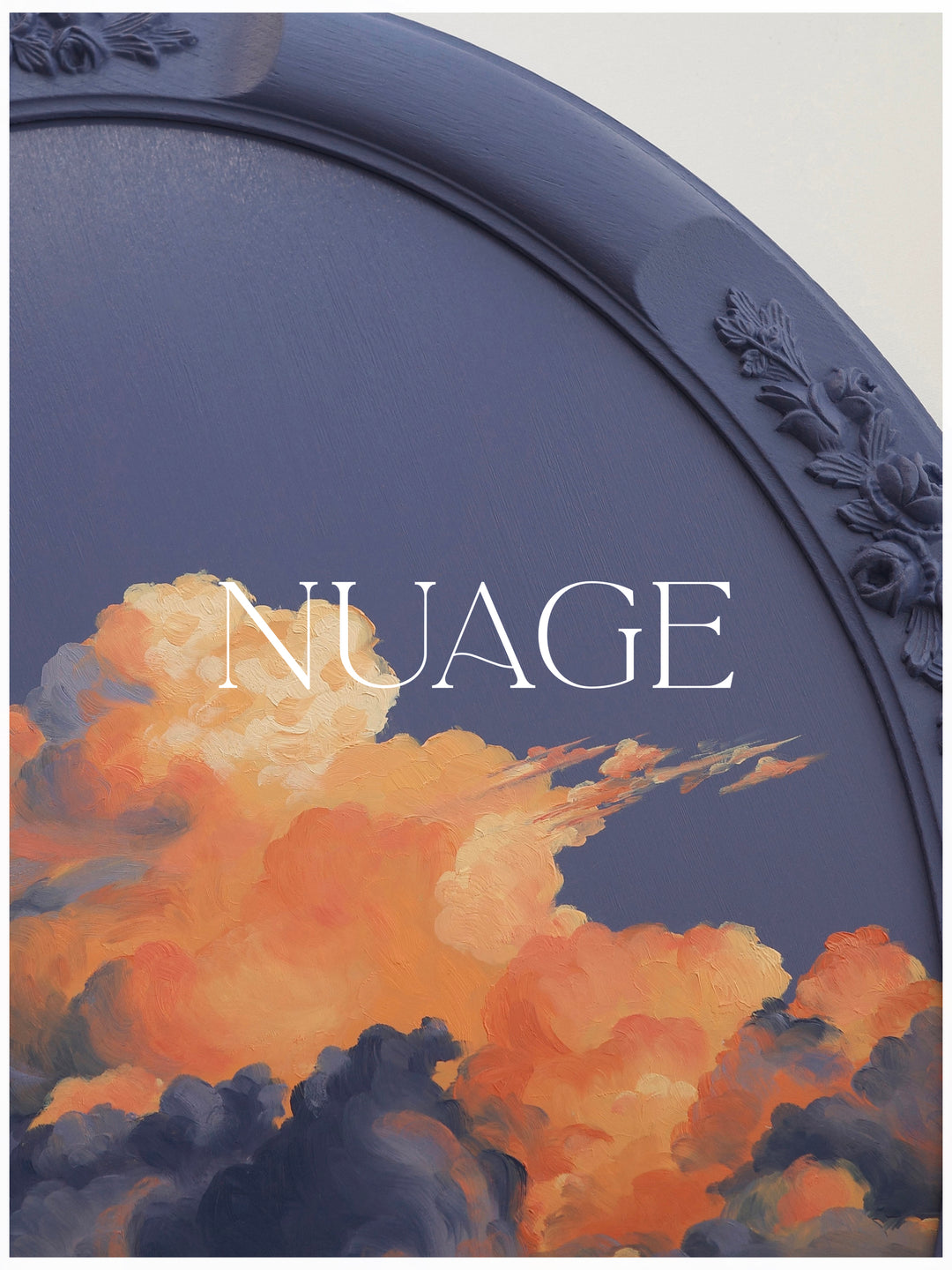 NUAGE cloudscape paintings in antique frames by Cathy Camille