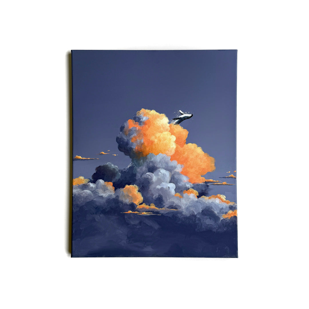 With FAUNE, Dutch artist Cathy Camille merges her love for cloudscapes and wildlife into artworks where nature transcends boundaries. Each painting reimagines iconic animals - the polar bear, flamingo, deer, red panda, humpback whale, elephant, giraffe, and bear - drifting through the sky, blending realism and imagination in ethereal harmony.
